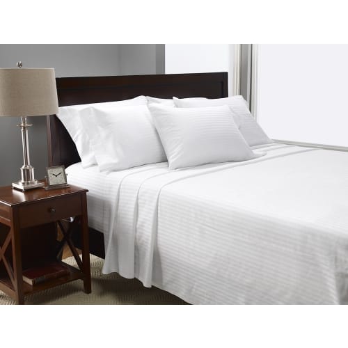 Lotus Fitted Sheet, T250 Percale Weave, 60% Cotton/40% Polyester, Twin Extra Deep 39x80x15, White